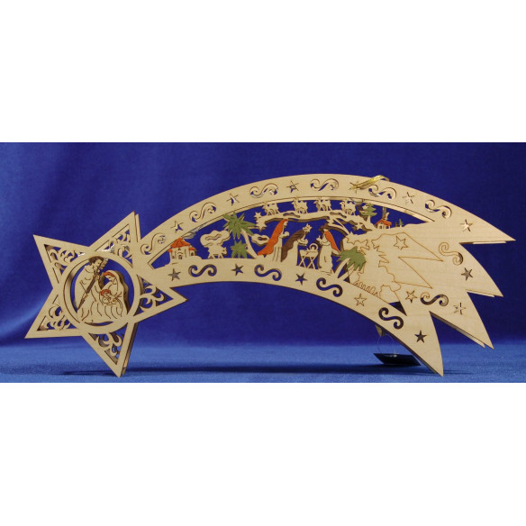 Estrella nacimiento iluminada 43 cm madera