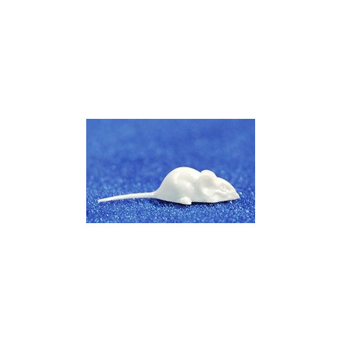 Ratón blanco con cola 1,8 cm plástico