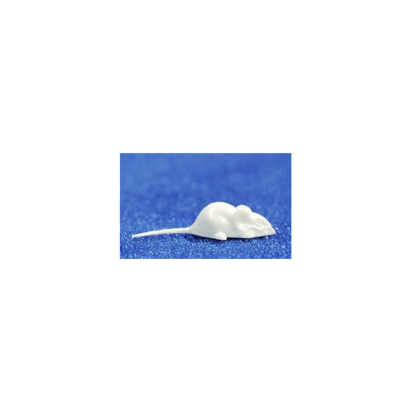 Ratón blanco con cola 1,8 cm plástico