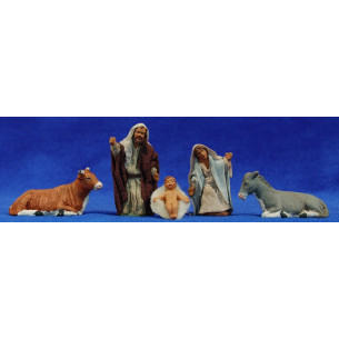 Natività 6  cm stoffe e terracotta