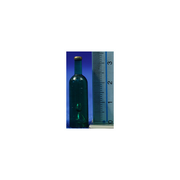 Botella verde 3,5 cm plastico