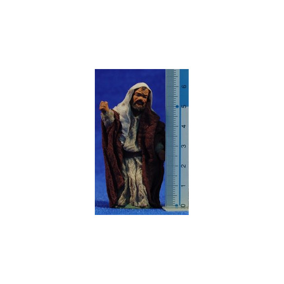 Natività 6  cm stoffe e terracotta