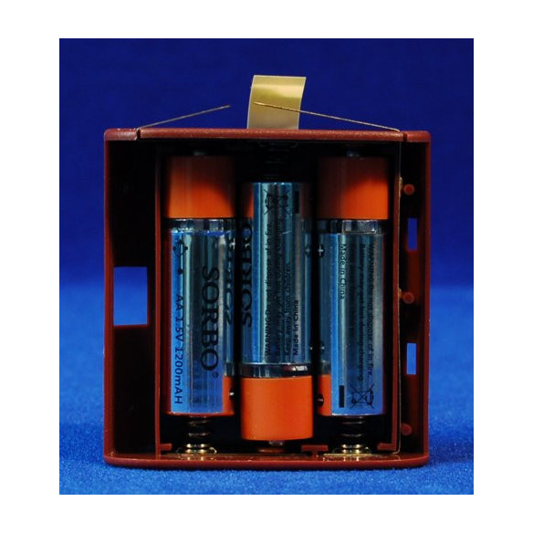 Adaptador pila petaca con portapilas AA 6 cm plástico