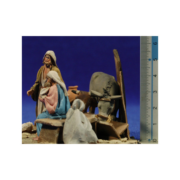 Natività modello 2 5,5 cm terracotta dipinte De Francesco