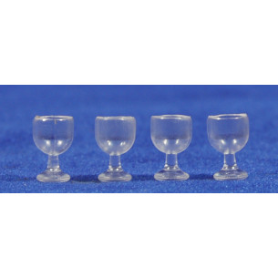 Gruppo da 4 bicchieri di vino 1,5 cm resina