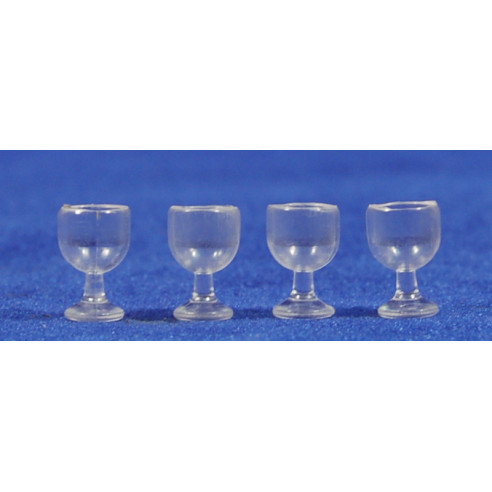 Gruppo da 4 bicchieri di vino 1,5 cm resina