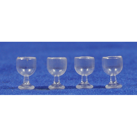 Gruppo da 4 bicchieri di vino 1,5 cm resina
