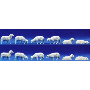 Gruppo 12 pecore 10 cm plastica Moranduzzo - Landi