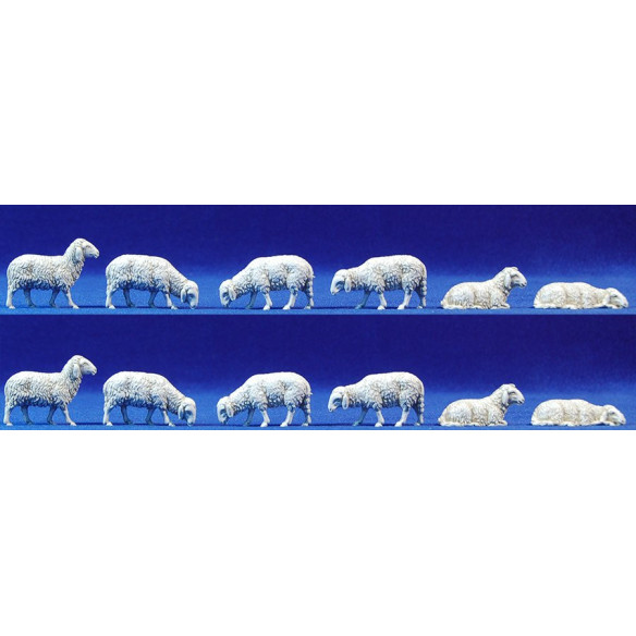Group of 12 sheeps 10 cm plastic Moranduzzo - Landi