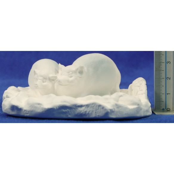 Conjunt porcs sense pintar 4 cm guix