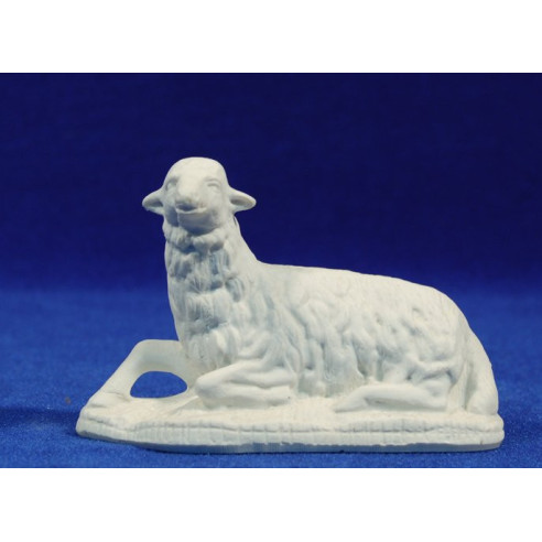Non painted lamb laying  20-24 cm chalk