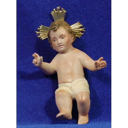 Gesù bambino con pelle 10 cm gesso