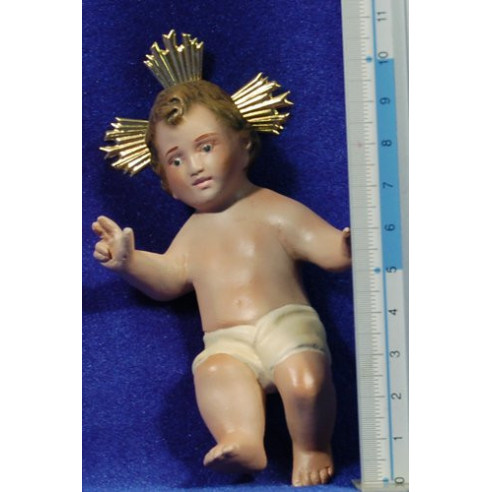 Gesù bambino con pelle 10 cm gesso