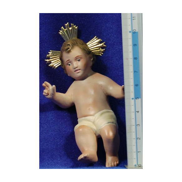 Gesù bambino con pelle 10 cm gesso