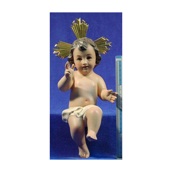 Gesù bambino con pelle 25 cm gesso