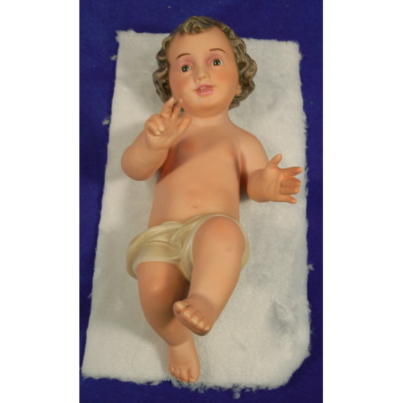 Gesù bambino con pelle 30 cm gesso