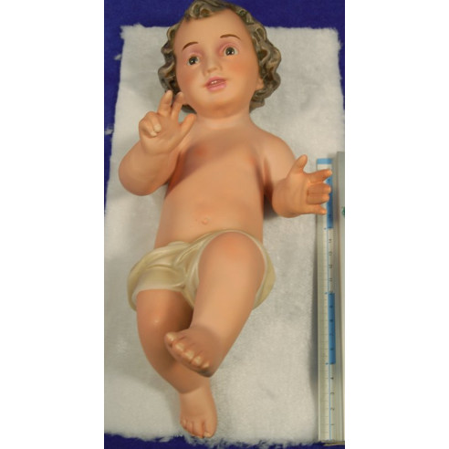 Gesù bambino con pelle 30 cm gesso