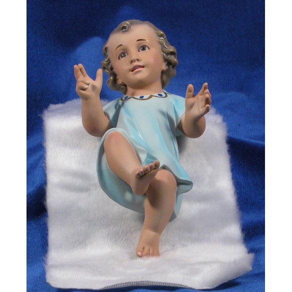 Baby Jesus (blue) with sking 25 cm chalk