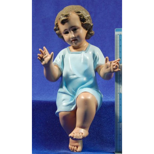 Baby Jesus (blue) with sking 25 cm chalk