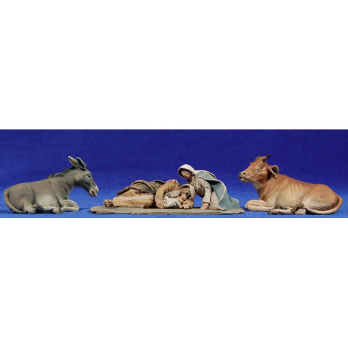 Nativity lying 8 cm clay painted De Francesco