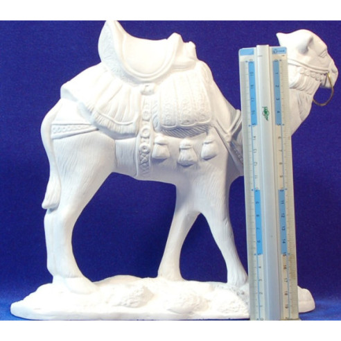 Gruppo 3 camelli non dipinto 18 cm gesso