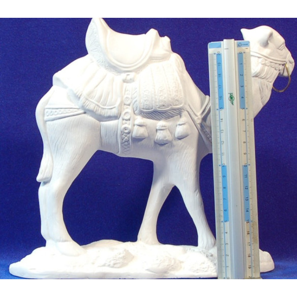Gruppo 3 camelli non dipinto 18 cm gesso