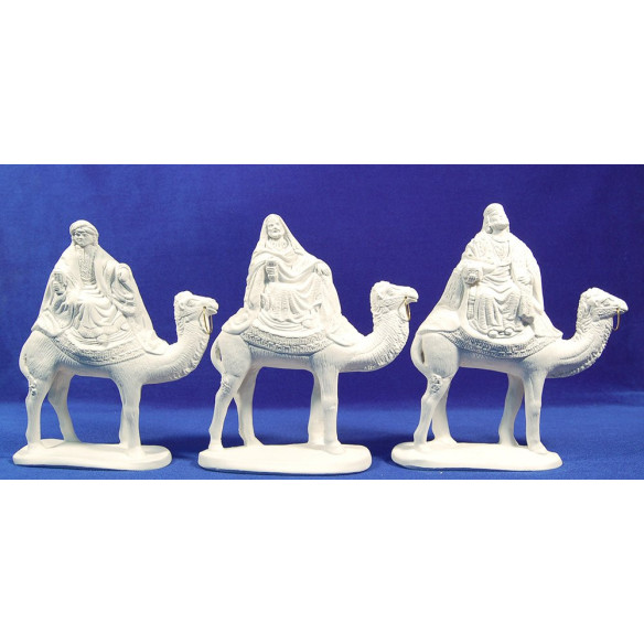 Non painted kings on camel 16 cm chalk