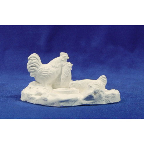 Galline impostate non dipinto 5,5 cm gesso