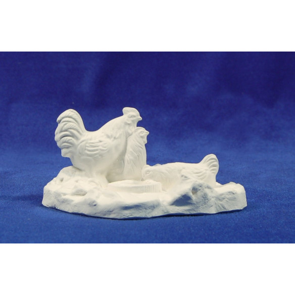 Galline impostate non dipinto 5,5 cm gesso