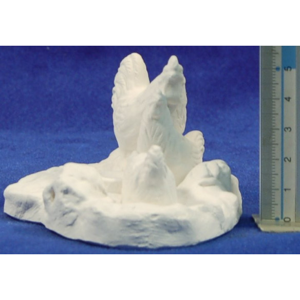 Galline impostate non dipinto 5,5 cm gesso