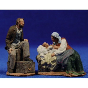Natività populare senza animali 7 cm pasta ceramica Hermanos Cerrada