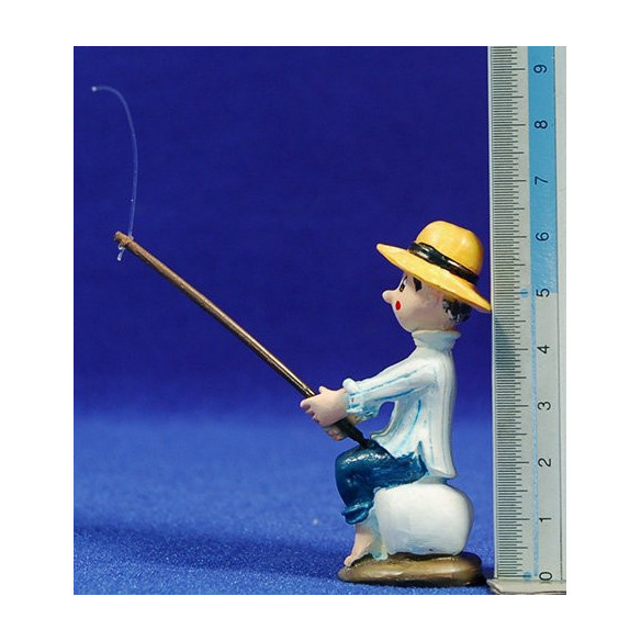 Pescador i rentadora 8 cm resina Pilarín