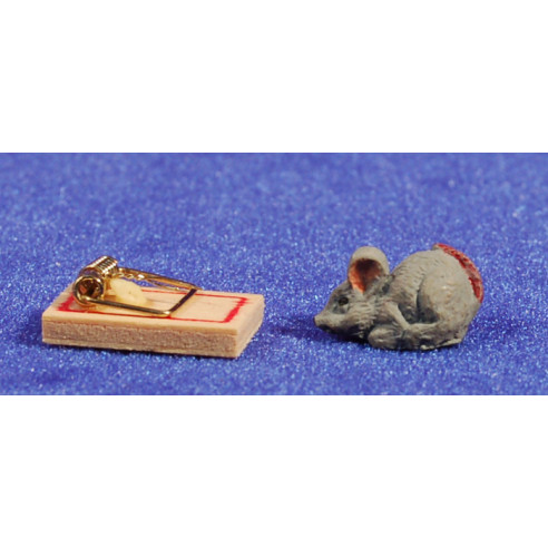 Ratón con queso 1,5 cm resina