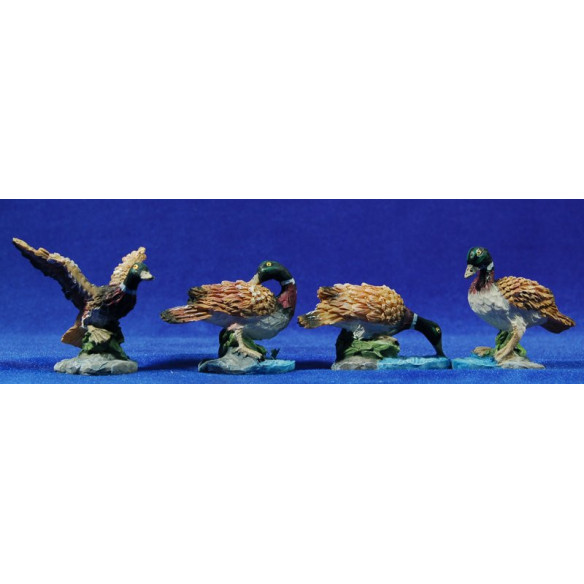 Group of 4 goose 16-20 cm resin Belenes Puig