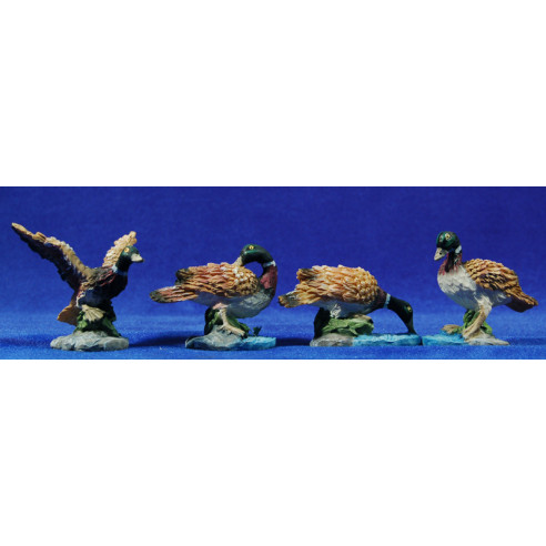 Grupo 4 patos color 16-20 cm resina Belenes Puig