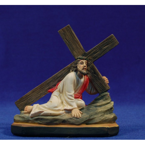 Jesus with the cross 13 cm resin