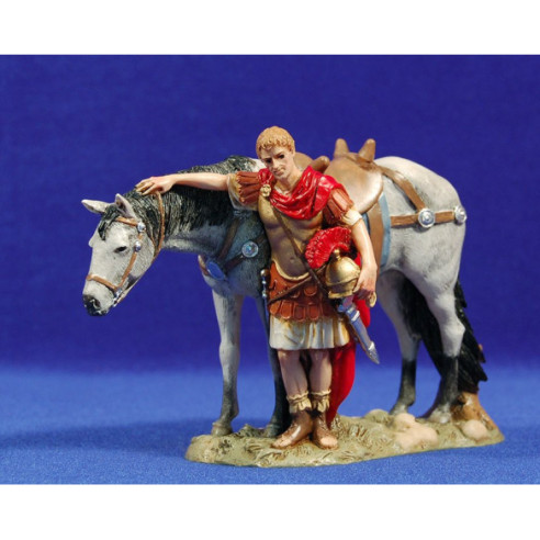 Roman soldier with horse 12-13  cm resin Moranduzzo - Landi