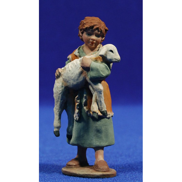 Children with lamb 12 cm resin Montserrat Ribes
