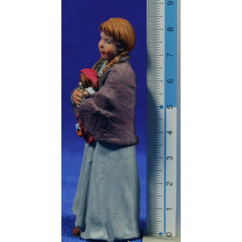 Bambina con bambola  9 cm resina Montserrat Ribes