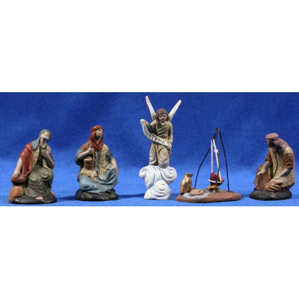 Annunciation 9 cm clay painted Figuralia