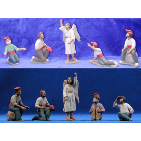 Annunciation catalan 12 cm clay painted Delgado