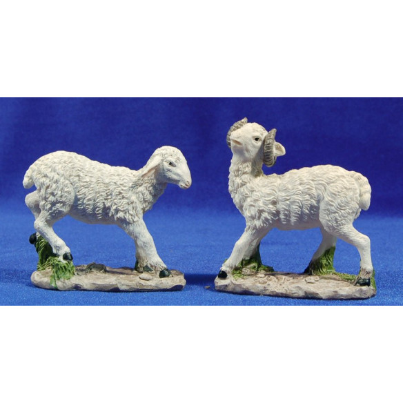 Group of two sheeps 20 cm resin