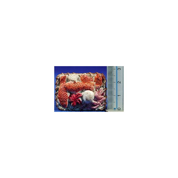 Cesto con pesce 4x3 cm resina