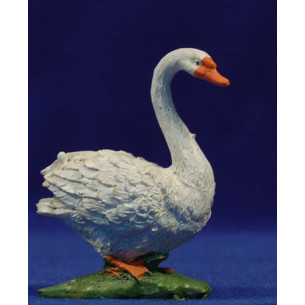 Swan walking 10 cm resin