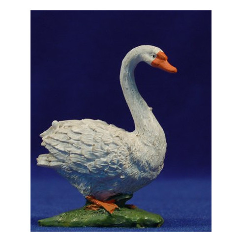 Swan walking 10 cm resin