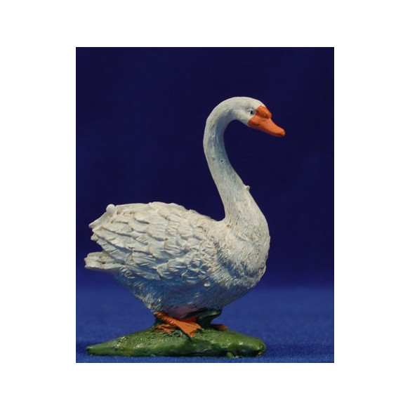 Swan walking 10 cm resin