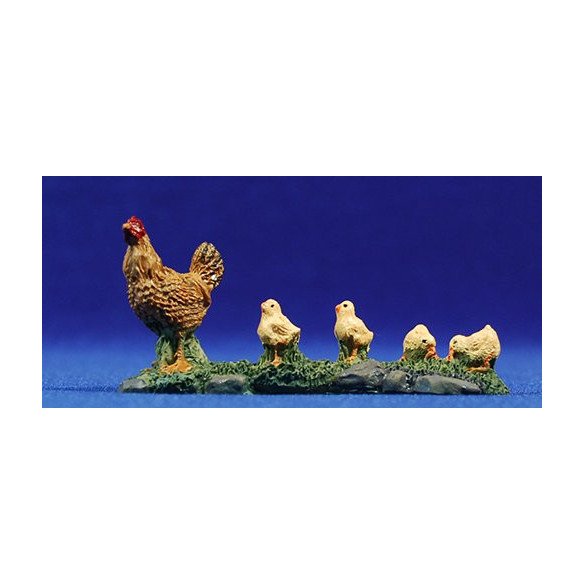 Gallina amb pollets 10-12 cm resina