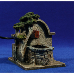 Fonte con albero 13x10x12 cm resina