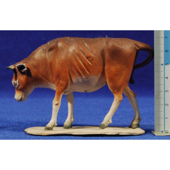 Bue e asino in piedi 8 cm terracotta dipinte De Francesco