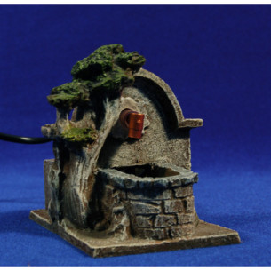 Fonte con albero 13x10x12 cm resina